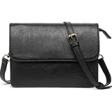 luxuskollektion Damen Umhängetasche Crossbody Leder Retro-schwarz