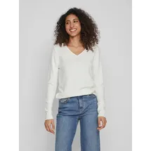 VILA Ril Pullover Mit V-ausschnitt White Alyssum XS
