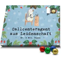 Mr. & Mrs. Panda Schoko Adventskalender Callcenteragent Leidenschaft - Blau Pastell - Geschenk, backoffice mitarbeiter, customer service, telko, ho... - Blau