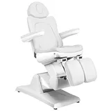 Activeshop Azzurro 870S Pedi Kosmetikliege Massageliege Massagetisch Massagestuhl Weiss bis 200 kg belastbar Premium-PU-Leder mit 3 motoren 186 x 81 x (62-106) cm (L x W x H)