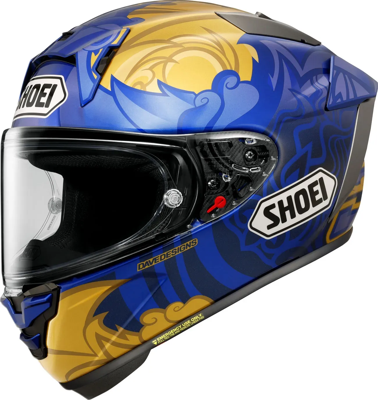 Shoei X-SPR Pro Marquez Thai, Integralhelm - Blau/Gold - XS