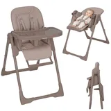 lionelo Linn Plus Hochstuhl Baby 2 in 1 bis 15 kg, Kinderhochstuhl mit Liegefunktion ab Geburt, Klappbar, Rollen, Einhandverstellung, 6 Hoehenstufen, 3 Rueckenlehnenpositionen, Spuelmaschinentablett