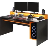 Forte Gaming Tisch TEZAUR 2 Computertisch Schwarz Orange von