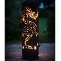 Drachen Dragon Feuerstelle Feuertonne Gartenfeuer Feuerschale Edelrost