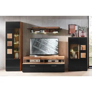 Innostyle Wohnwand Sonate Lack Schwarz