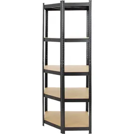 Proregal Mega Deal Eckregal | 2x Schwerlastregal Ragnar HxBxT 180x190x40cm Fachlast 175kg Schwarz Kellerregal, Steckregal, Garagenregal, Lagerregal