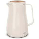Alfi STUDIO TEA Isolierkanne 0,7L weiß, Thermoskanne aus doppelwandigem Edelstahl, hält 12 Stunden warm, 24 Stunden kalt, Drehverschluss, Öffnung groß, Thermoskanne, BPA-frei