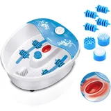 MPM MMS-01 Wasser-Fußmassagegerät, Hydromassage-Fußsprudelbad, Fußbad, Vibrationsblasenmassage, Fußbad mit Massage und Heizung, Infrarot, 70W