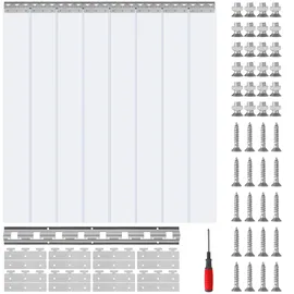 Vevor Streifenvorhang Türvorhang 213 cm x 121 cm Transparent
