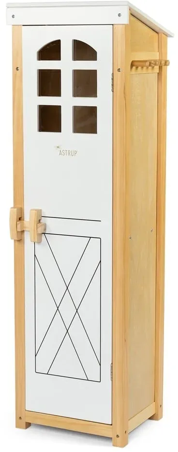 Sattelschrank fcr Steckenpferde 30,5 x 104 x 24,5 cm wei Buchenholz - byASTRUP - Haken fcr Reithelm, Regale, kindersicher