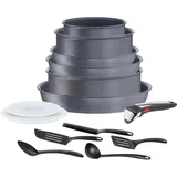 Tefal Ingenio L7669902 Kochgeschirr, 14-teilig, Induktion, Antihaftbeschichtung, stapelbar, spülmaschinengeeignet, Pfannen und Töpfe, Made in France, Natural On