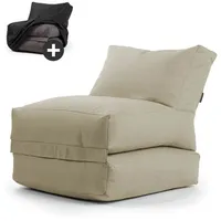 mokebo Sitzsack Der Summerdream (mit Schutzhülle), Bean Bag Outdoor, Sitzsack für deinen Balkon, Gartenliege in Sand beige