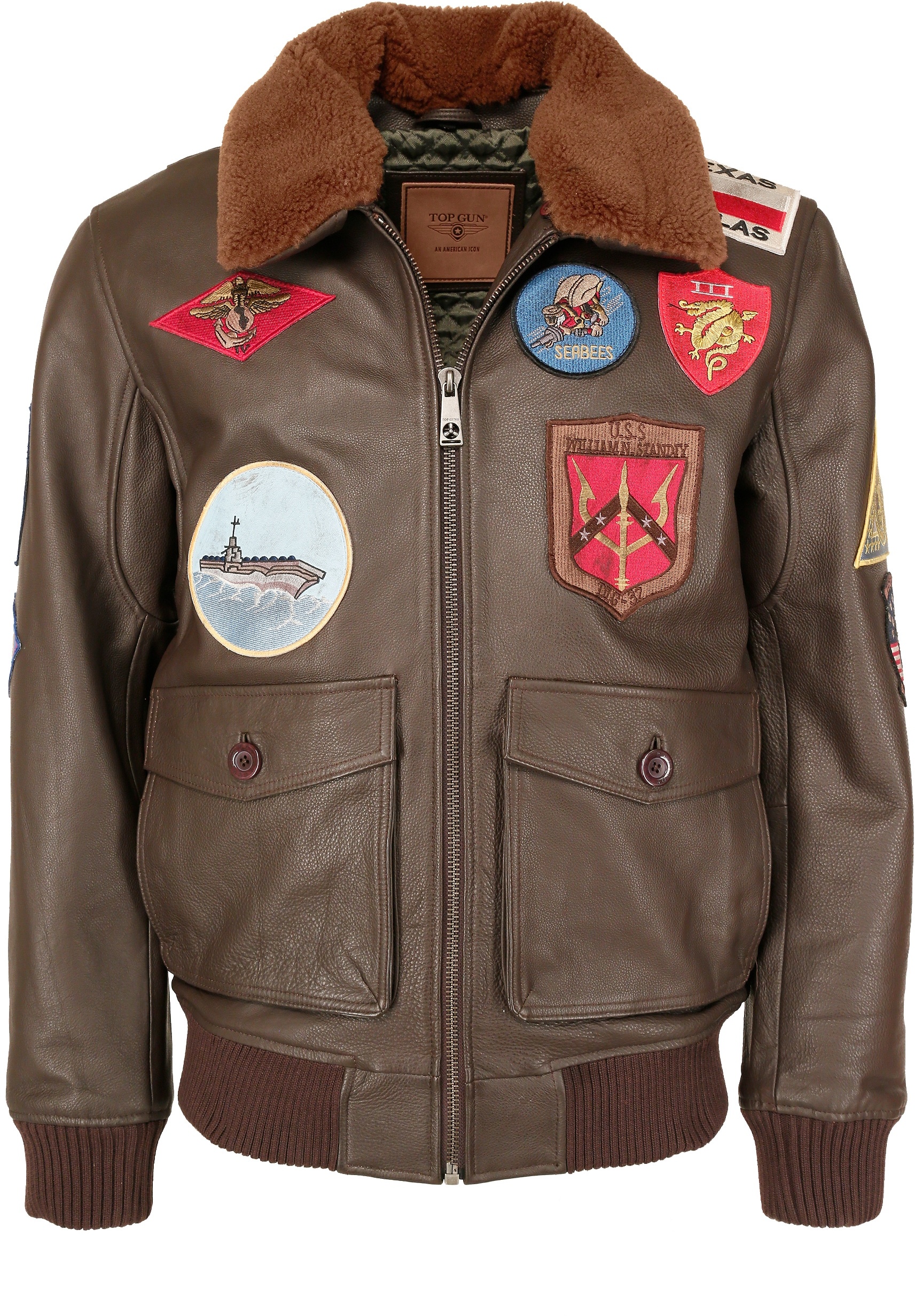 Lederjacke TOP GUN "TG20201007" Gr. 54 (XL), braun (dark brown) Herren Jacken Übergangsjacken