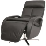 Mendler HWC-L11, Design Fernsehsessel TV-Sessel Liegesessel, Liegefunktion drehbar, Voll-Leder - taupe