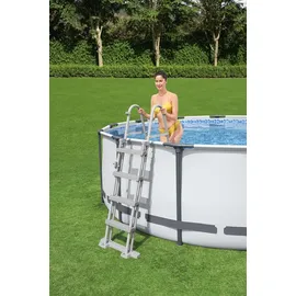 BESTWAY Steel Pro Max Frame Pool Set 549 x 122 cm lichtgrau inkl. Filterpumpe