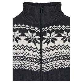 Brandit Textil Cardigan "Brandit Herren Cardigan Norweger", Herren, Gr. XXL, schwarz-weiß (navy), 100% Polyacryl, mehrfarbig, normal, Rundhals, Strickjacken
