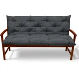 Beautissu Bankauflage 120 x 50 x 10 cm grau 1 St.