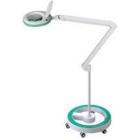 Lumeno Lupenleuchte 7213 MKIII, mit Rollstativ, 3 Dioptrien (1,75-fach), LED, Linsen-Ø: 127 mm, Gehäuse: grün