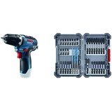 Bosch Professional 12V System Akku-Bohrschrauber GSR 12V-35 (ohne Akkus & Ladegerät, im Karton) + 35tlg. MultiConstruction Bohrer- und Impact Control Schrauberbit-Set, Zubehör