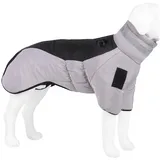 MAGICSHE Hundejacke Hundemantel Wasserdicht Winter Warme Hundejacke für Mittel Große Hunde, Hundemantel mit Geschirr schwarz 3XL