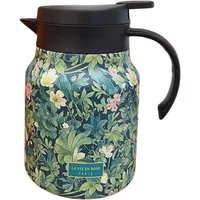 WNDUOKXH Glas Infuser Brauglaskanne Edelstahl Teekanne Tee Enthusiasten Teekannen Infuser Flaschen Hot Pot Blumenglas, Grün, 1000 ml