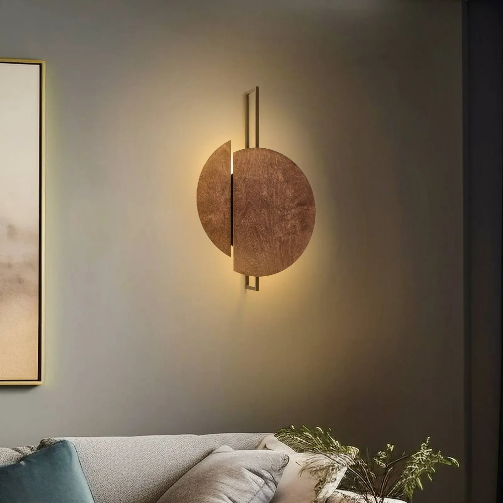 Wandlampe Sunset C Nowodvorski Lighting, dimmbar, Holz dunkel, für Wohn- / Esszimmer, Holz, Wandleuchte, Wandlampe Innen - 12.5 cm - 51 cm - 80 cm