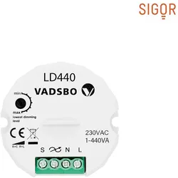 SIGOR LED Tastdimmer mit Neutralleiter, 220-240V, 1 - 440W, für Dimmstufe 0-100% SIG-9032301