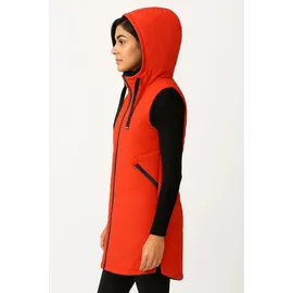 Lpo Steppweste "Mascho", Damen, Gr. 36/38 (M), rot (poppy rot), Web, 100% Polyester, regular fit hüftbedeckend, Westen Steppweste, Wendeweste