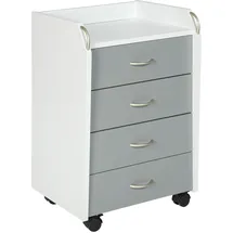 Interlink Novi Rollcontainer 40 x 37 x 65 cm grau / weiß