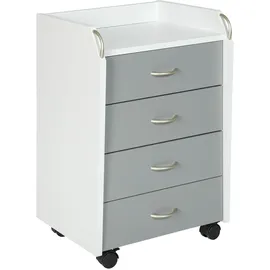 Interlink Novi Rollcontainer 40 x 37 x 65 cm grau / weiß