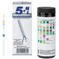 Servotest 5+Nl Diagnose Urinteststreifenfür PH, Glucose, Protein, Leucos etc. 100 St Kombipackung