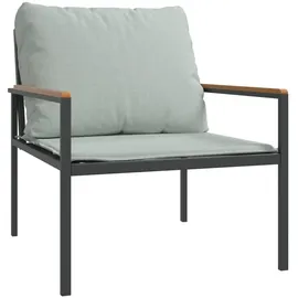 vidaXL 4-tlg. Garten-Lounge-Set mit Kissen Anthrazit Stahl