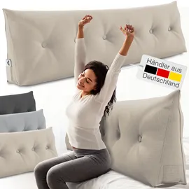 eloneo Rückenkissen – Keilkissen fürs Bett & Sofa, abnehmbarer Bezug, praktisches Seitenfach 1 St Kissen