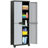 furnicato Beistellschrank Kunststoffschrank 65x45x181 cm (1-St) grau 65 cm x 181 cm x 45 cm