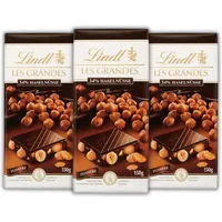 Lindt Les Grandes 34% Haselnüsse Feinherb Tafel 3x 150g