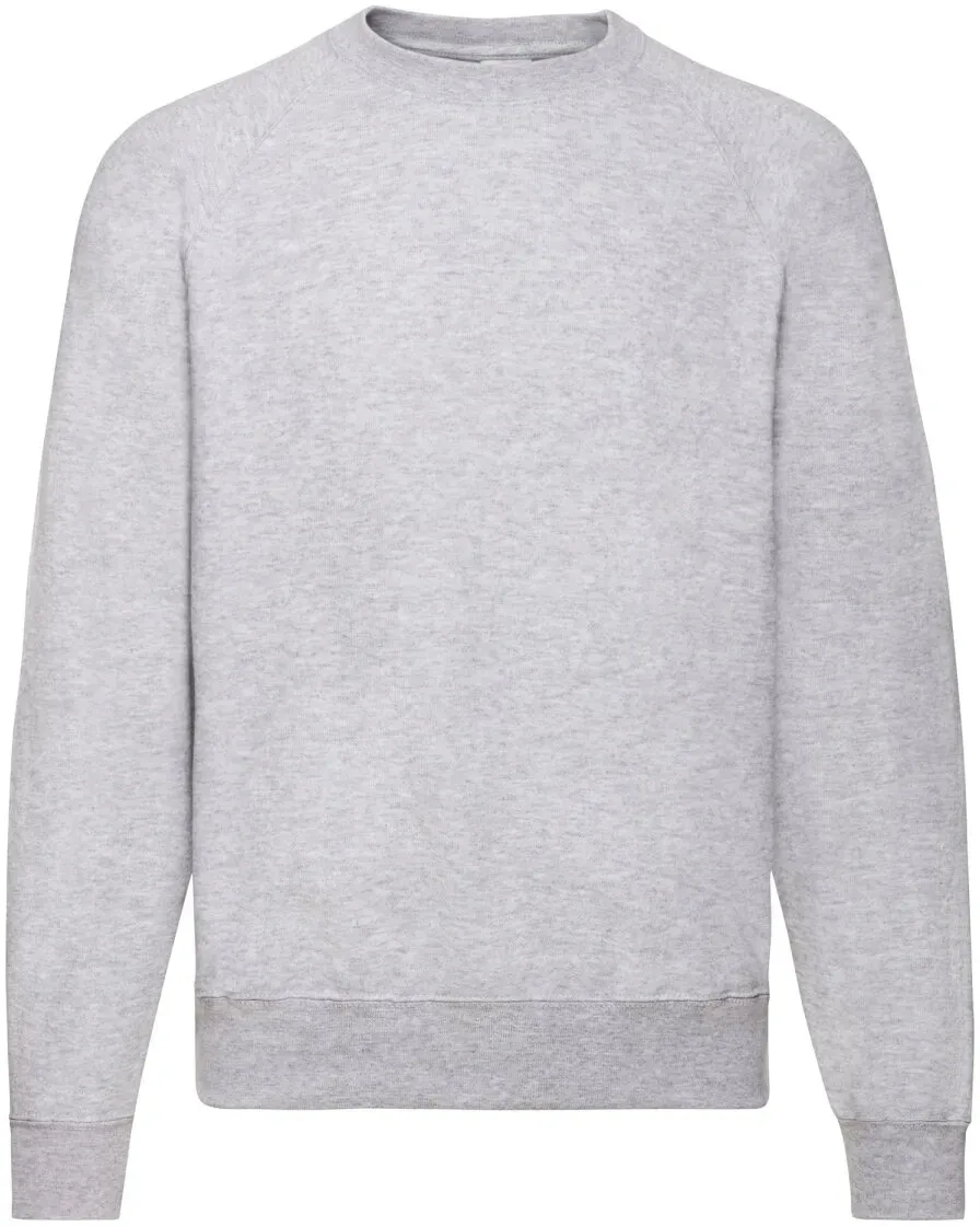 Fruit of the Loom - Classic Unisex Raglan Sweatshirt - Heather Grey / L