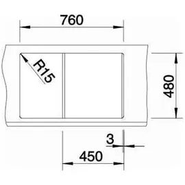 Blanco Metra 45 S reversibel mit Ablauffernbedienung softweiß (527105)