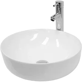 luxebath Rundes Aufsatzwaschbecken 40 x 13,5 cm