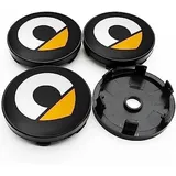 QQLADY 4 Stück Nabendeckel Radnabendeckel für Smart 451 453 Fortwo Forfour 60mm, Nabenkappen mit Logo Radnabenkappen, Wasserdicht Staubdicht Anti Rost Felgendeckel, Auto Accessoires,A