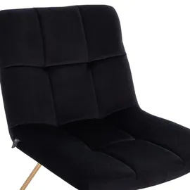Svita Lynn Loungesessel Cocktailsessel Clubsessel Polsterstuhl ohne Armlehnen Goldene Beine Samt-Polster Schwarz