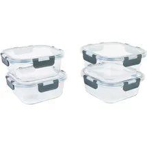 Testrut Frischhaltedose Glas grau 0,8 l 4-teiliges Set