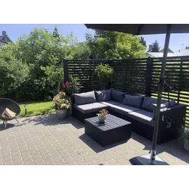 Plus Vorgartenzaun 160 x 120 cm Schwarz/Holz