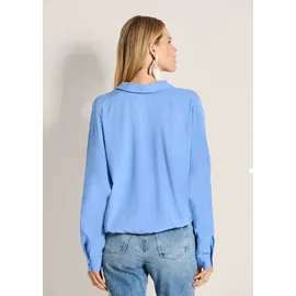 Madeleine Langarmbluse Wickel-Look Blau 44