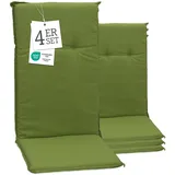 Beo Gartenstuhlauflagen Hochlehner 4er Set Barcelona | Made in EU nach Öko-Tex Standard | Hochlehner Auflagen waschbar | Atmungsaktive Stuhlauflagen Hochlehner mit Blumen in Hell-Blau