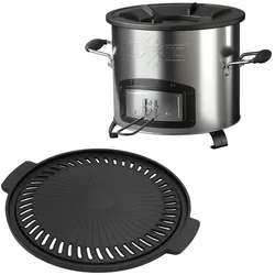 Raketenofen BBQ Holzofen Ofen Campingkocher Grillplatte Kocher
