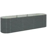 vidaXL Garten-Hochbeet verzinkter Stahl 320 x 80 x 81 cm Grau