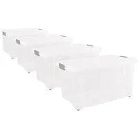 BigDean Eurobox mit Deckel und Rollen 60 x 40