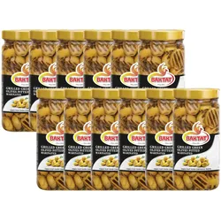 12x BAKTAT 280g - gegrillte grüne Oliven entkernt und mariniert - Izgara Yesil Zeytin Çekirdeksiz Marine