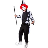 O7861-56-58 schwarz-weiß Herren Pierrot Frack Clown Kostüm Gr.56-58