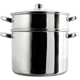 COOK CONCEPT COOK CONCEPT, KC0006, Metal Couscous Maker with Glass lid, 8L Capacity, Compatible with All Heat Sources, optimal Cooking, Functional Design, Perfect for a Variety of Dishes, Silver 8L Silver